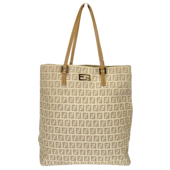 Fendi Handbags - Authentic Fendi Tote Bag Silver Nylon Used Handbag On Sale Vintage